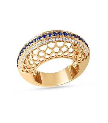 Diamond and Blue sapphire ring